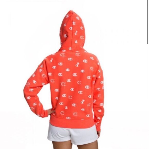 NWOT CHAMPION ALL-OVER LOGO HOODIE
sweater Orange/Papaya color Size Medium - Picture 4 of 8